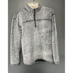 Vintage Arctic Point Men Sz M Navy  Blue Sherpa Jacket Frosted Pullover Outdoor